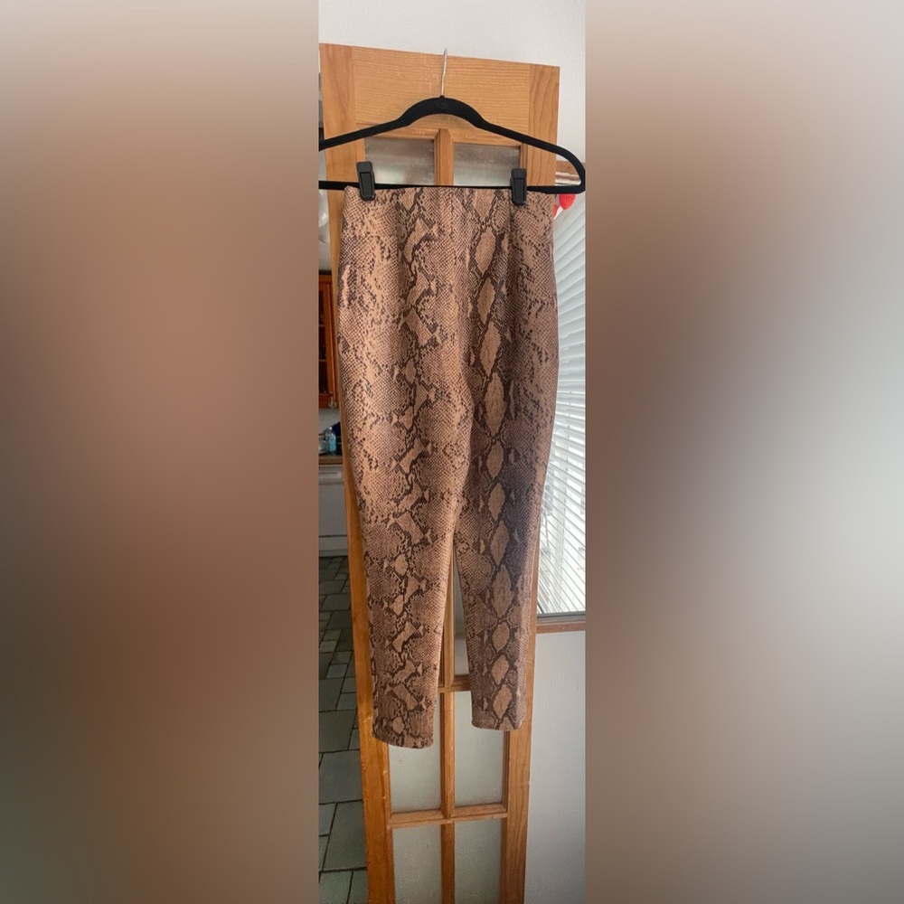Zara faux snakeskin leggings